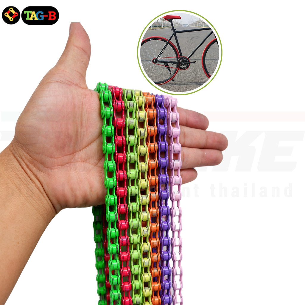 โซ่จักรยานฟิกเกียร์ โซ่สีซิงเกิลสปีด รถเกียร์เดียว Bicycle Chain Color