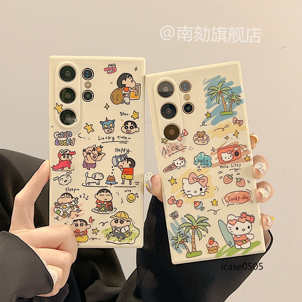 เหมาะสําหรับเคสโทรศัพท์ Samsung s24ultra คือ s23u รวมทุกอย่าง s22 Plus Ten s21fe Ah a55note20s10s20a54a53 น่ารัก ins ซิลิโคน Niche Crayon Shin-Chan hellokitty