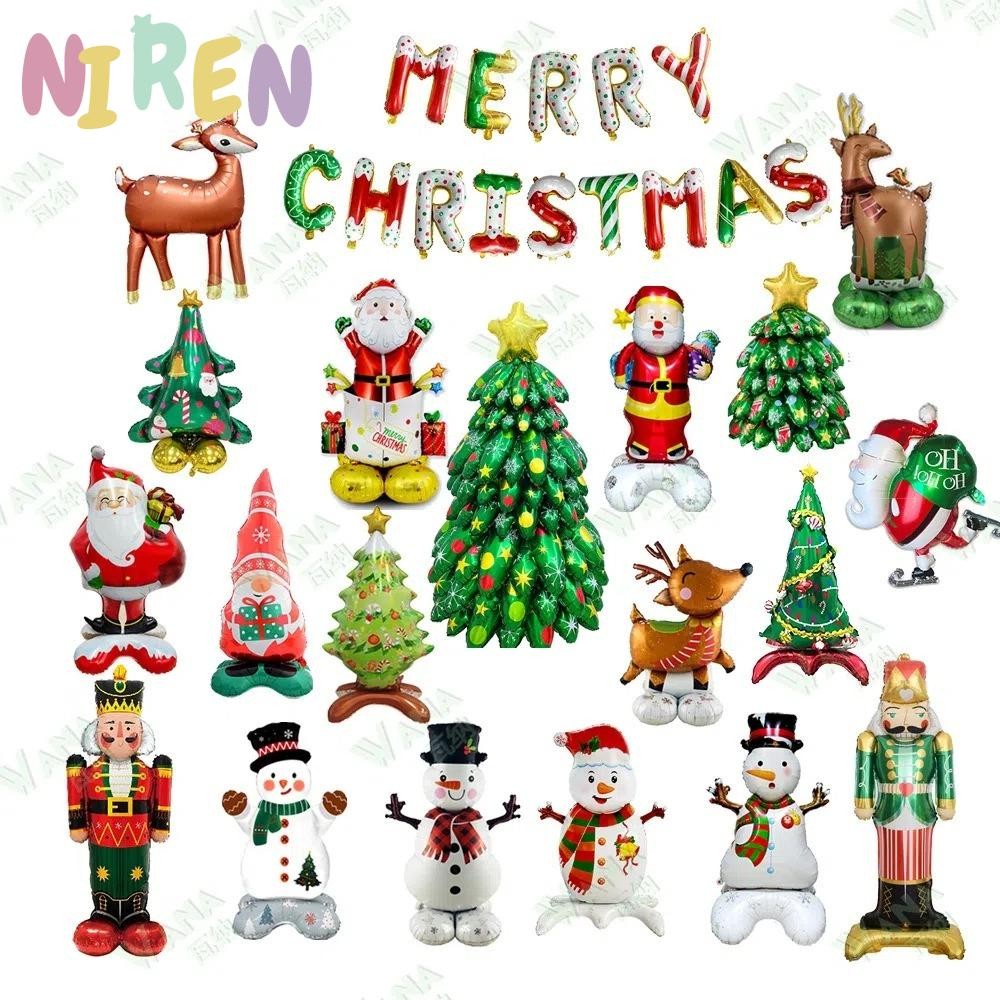 Niren ลูกโป่งเครื่องประดับปาร์ตี้คริสต์มาส, ต้นคริสต์มาสลูกโป่งฟอยล์ขนาดใหญ่, ขาตั้งโดย Air ของเล่นเด็กชุดคริสต์มาสบอลลูนยืนบ้านปี Party Supply