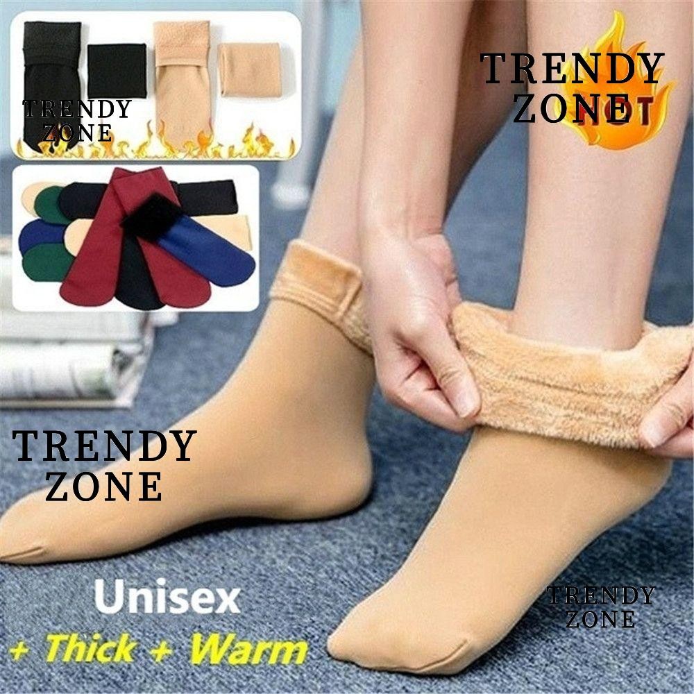 Trendyzone ถุงเท้าหิมะผู้หญิงผู้ชายความร้อนขนสัตว์แคชเมียร์ถุงเท้านอน