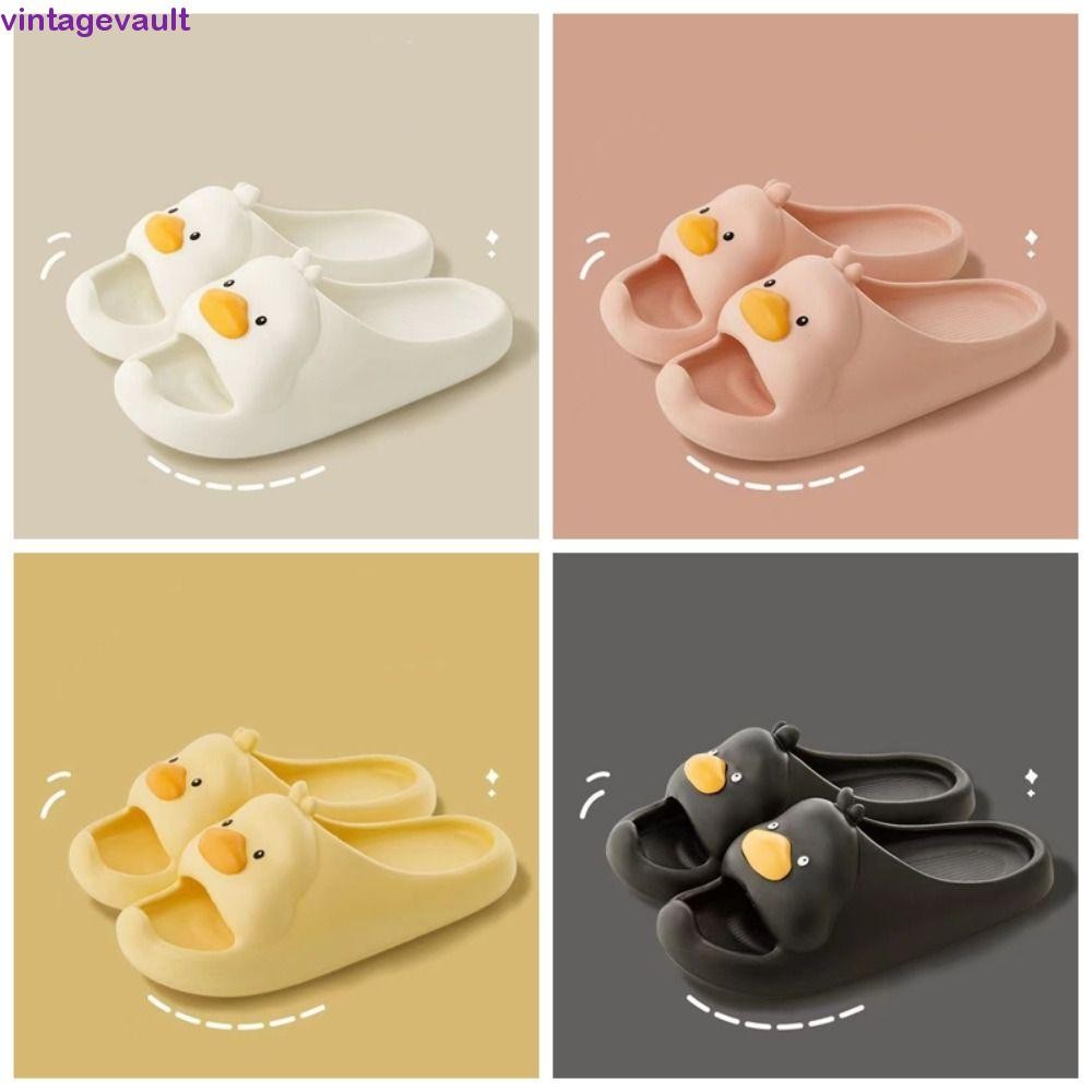 Vintagevault รองเท้าแตะแพลตฟอร์มหนา, เป็ดน่ารักการ์ตูนรองเท้าแตะกันลื่น, สบาย Soft Sole รองเท้าแตะสไลด์แฟชั่น House Shoes Home