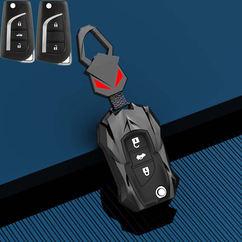 สังกะสีอัลลอยด์กุญแจรถ Remote Flipkey สําหรับ Toyota Revo Fortuner Hilux Altis Innova G Auris Aygo ทนต่อการขีดข่วนกระเป๋ากุญแจ