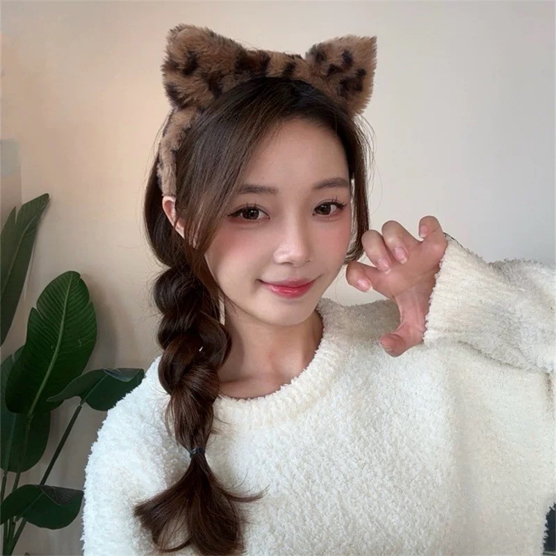 ฤดูใบไม้ร่วงฤดูหนาวผู้หญิงสาวตุ๊กตาผมห่วง-ย้อนยุคน่ารักแฟชั่นเสือดาวพิมพ์แมวหูคาดศีรษะ-คอสเพลย์พรรคผมวง ชม. หูฟัง ราคา ถูกที่สุด ดีลบีเคเค แกลเลอรีภาพที่ 4