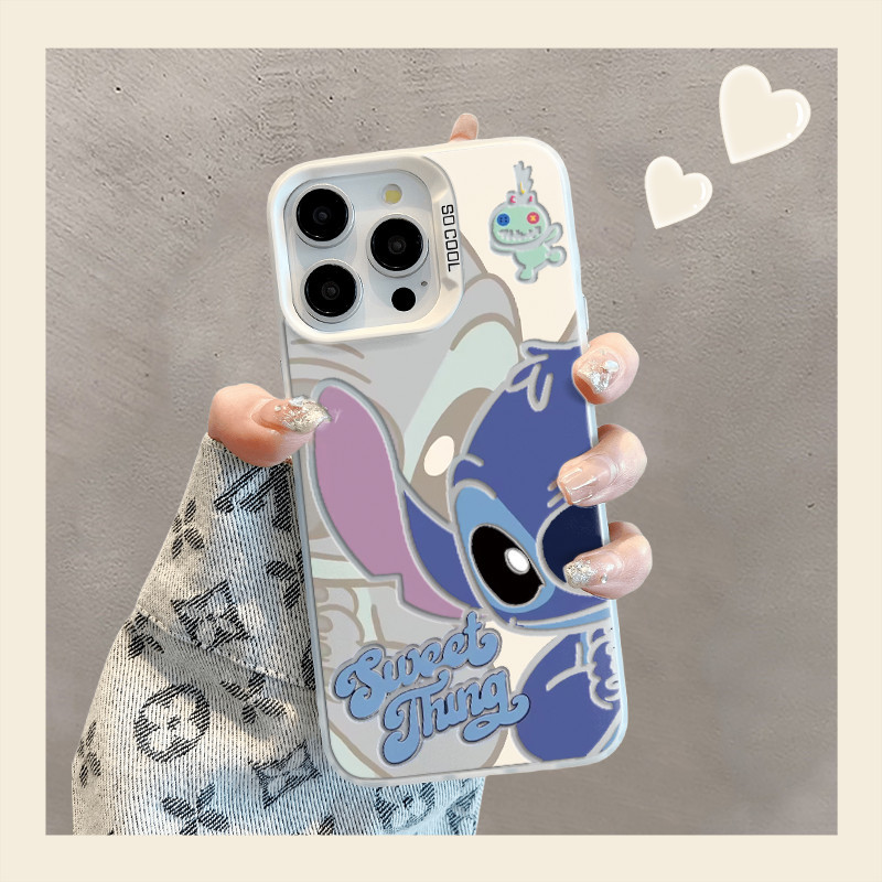 Disney Stitch สำหรับ VIVO Y17 Y12 y12s Y30 y7s V23 Y100 S10 S10E v23e X80 V27 V29 X60 X70 X100 Pro iqoo 7 9 10 11 12 Z8 Pro fullcover กันกระแทกปลอก