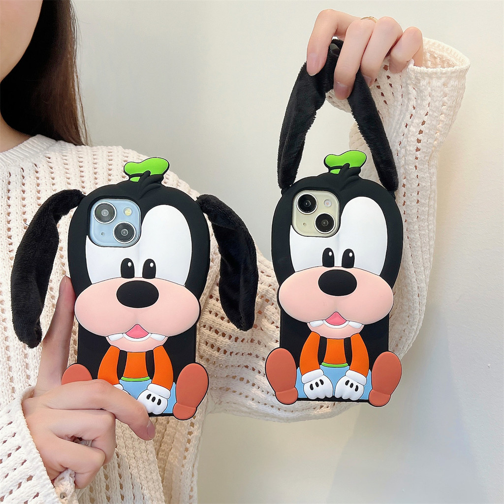 ซิลิโคนหูใหญ่ Goofy เคส IPhone สําหรับ IPhone 16 ProMax 15ProMax 15Plus 13 12 11 14 กรณี