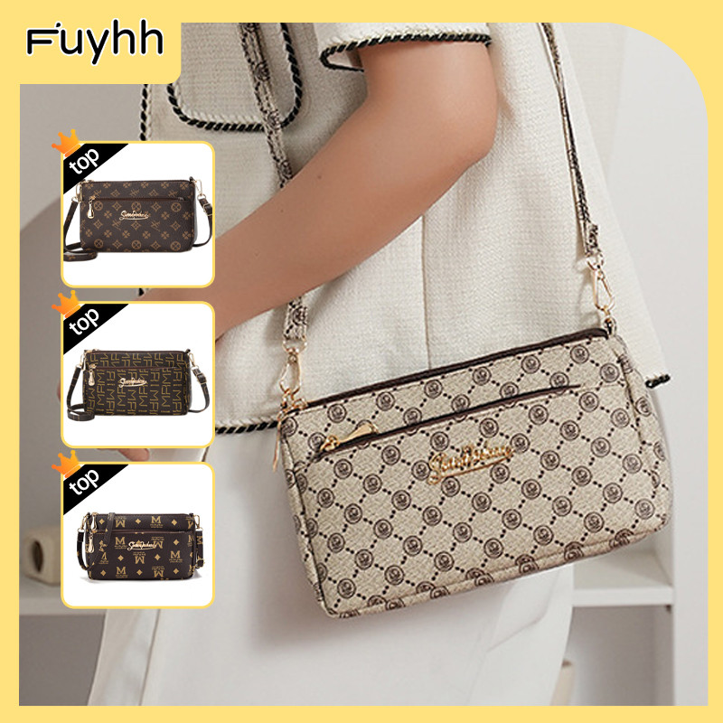 【 มาถึงภายใน 3 วัน】กระเป๋าถือ กระเป๋าสะพายไหล่ แต่งซิป ขนาดใหญ่ จุของได้เยอะ พิมพ์ลาย มีหลายชั้น แฟชั่นสําหรับสตรี