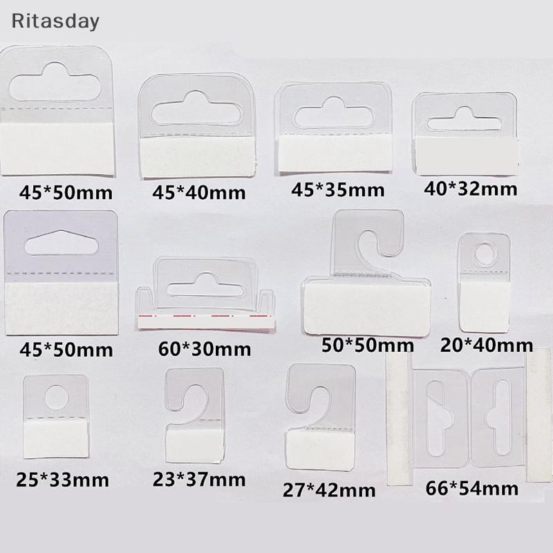 Ritasday 100 ชิ้น PVC Slot Hole กาว Hang Tags Hook Merchandise กล่องกระเป๋าแขวนจอแสดงผลใหม่