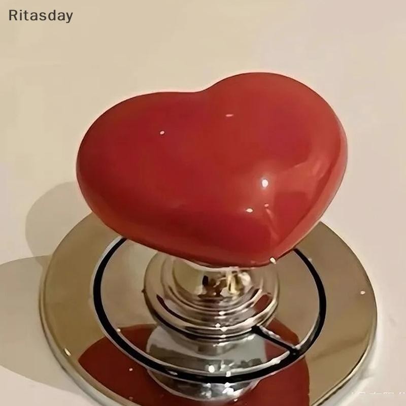 Ritasday รูปหัวใจห้องน้ํา Presser Love ห้องน้ํากดปุ่มห้องน้ําปุ่มน้ํา Push Switch อาบน้ําตกแต่งห้องเล็บ Protector ใหม่