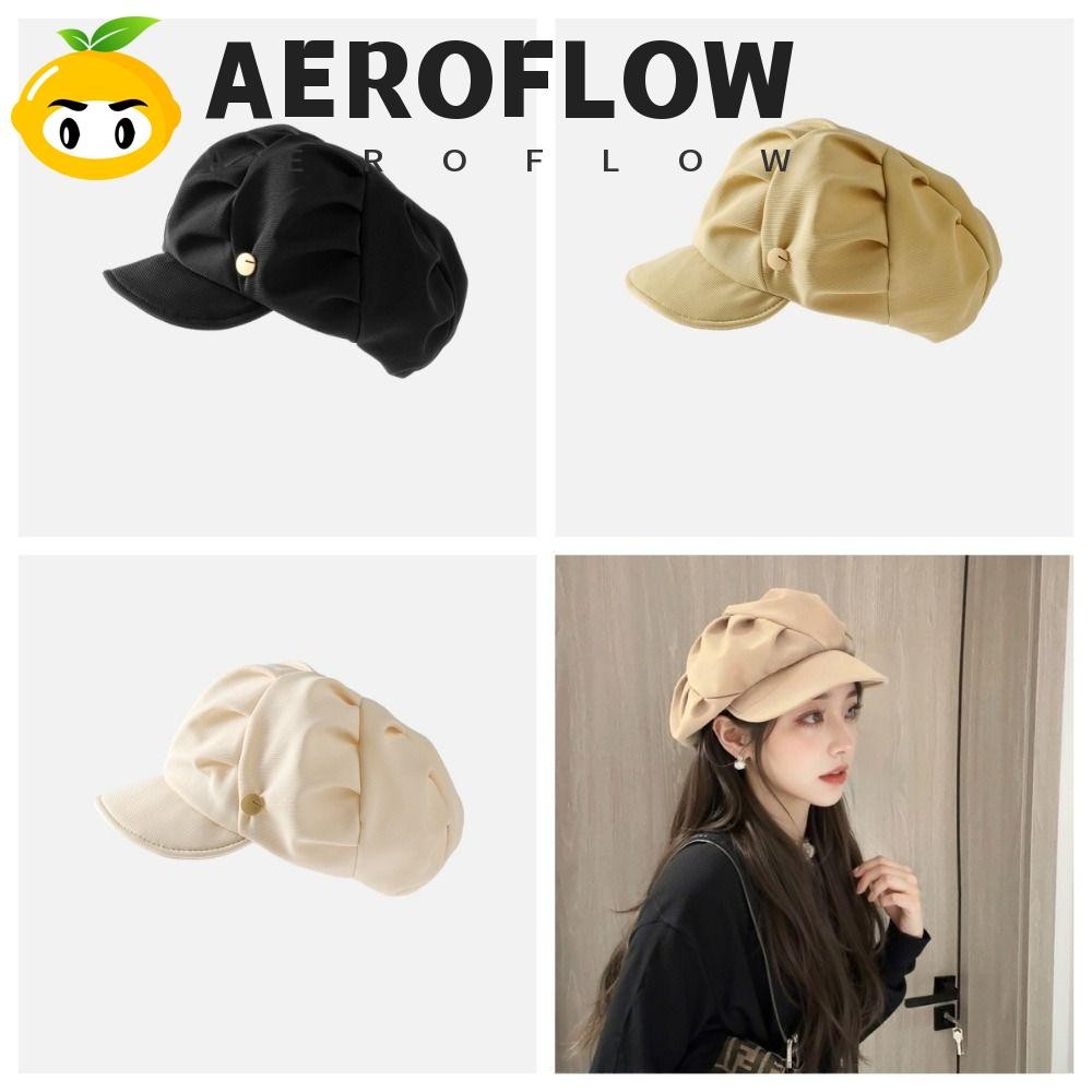Aeroflow หมวกแปดเหลี่ยม, หมวก Newsboy สไตล์เกาหลี Cloud Beret, Casual สไตล์อังกฤษหมวกศิลปินผ้าจิตรกรหมวกท่องเที่ยว