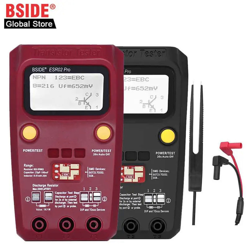 BSIDE Digital Transistor ESR02 PRO Tester SMD Components Diode Triode Resistor Capacitor Inductor Me