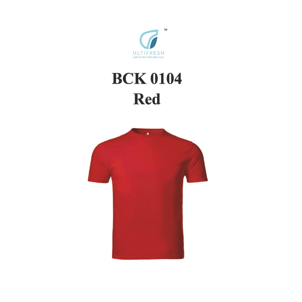 NTMY.os Ultifresh BCK0104 สีแดงผ้าฝ้ายพรีเมี่ยมรอบคอแขนสั้นเสื้อยืดเด็ก 160gsm 1