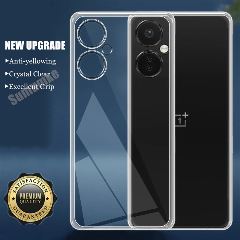 สําหรับ OnePlus Nord CE 3 Lite CPH2467 CPH2465 นุ่มซิลิโคนใสยืดหยุ่นกันกระแทก TPU ฝาครอบผิวเหลืองคริสตัล Clear Jelly กรณี