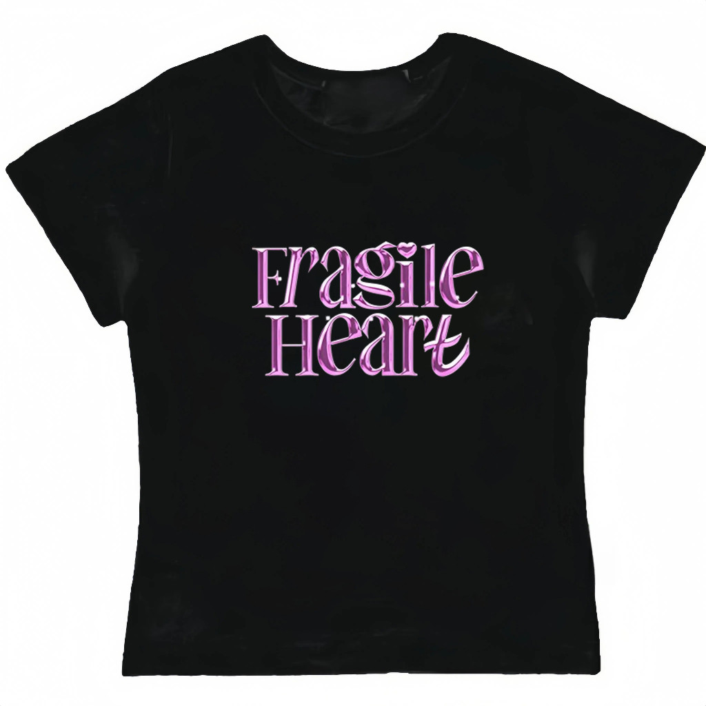 (จัดส่งตลอด 24 ชั่วโมง) OOOK  ❤️‍🩹 Fragile Heart Club USA Cotton Tee