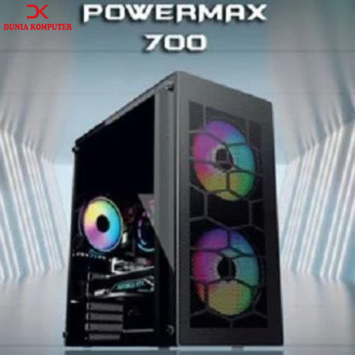 เคสคอมพิวเตอร์พร้อม PSU AEROMAX 700 PRO สีดํา