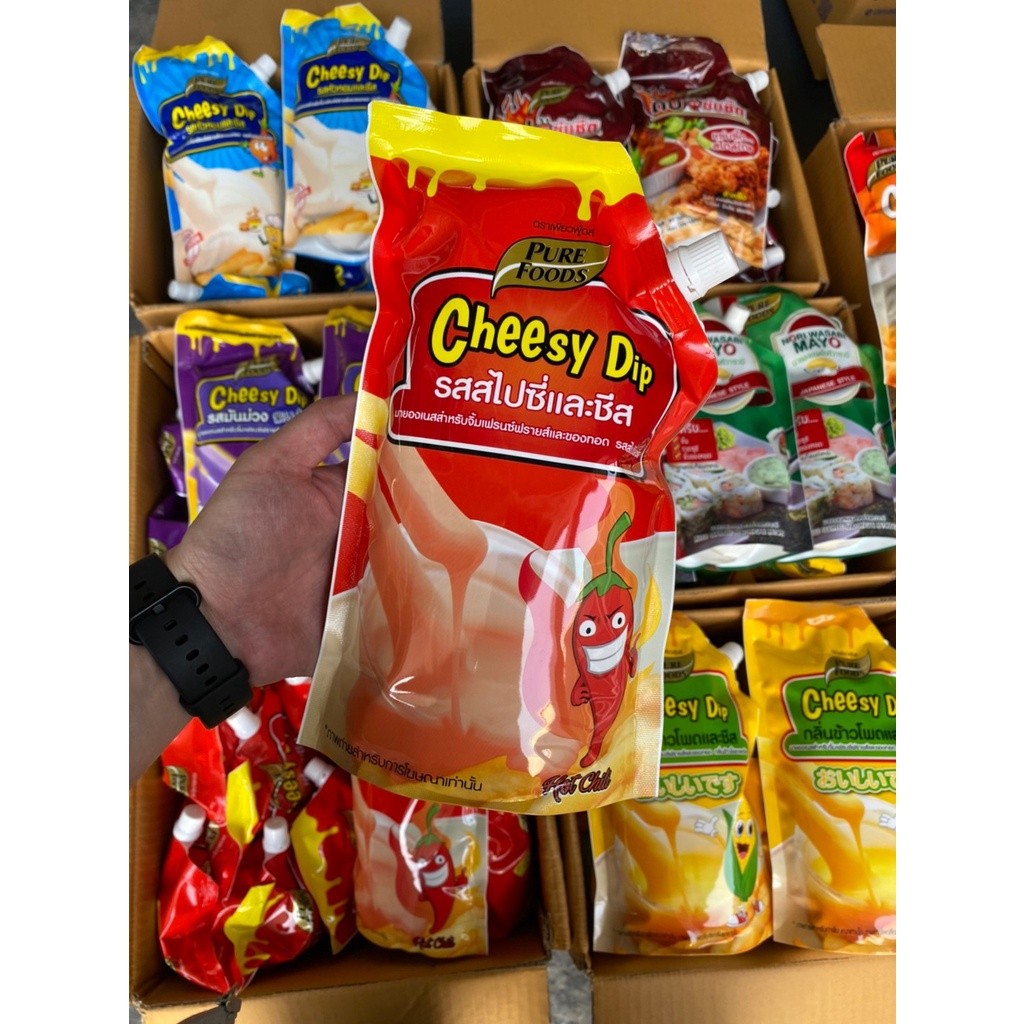 ส่งด่วน (ฮาลาล) Cheesy Dip ชีสดิป เพียวฟู้ดส์ ชีส ซาวครีม มันม่วง ชีสซอส ซอสชีส ชีสดิปสีรุ้ง - รูปที่ 2
