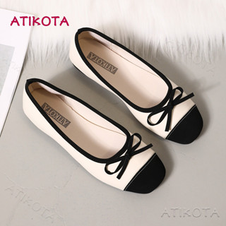 ติ๊ก ผู้หญิงบัลเล่ต์แฟลตสุภาพสตรีแฟชั่นโบว์ตกแต่งน้ําหนักเบา…