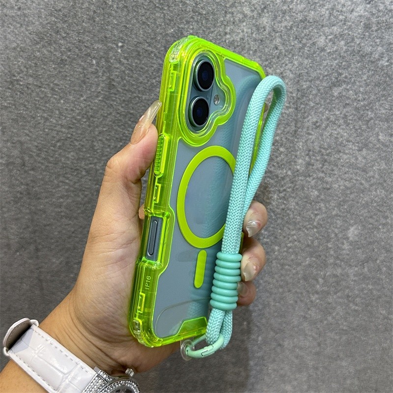 2-ใน-1เคสโทรศัพท์สีสันสดใส/ความโปร่งใสสูง/หนา/เคสแข็งเรียบง่าย/ซุปเปอร์กันตก/รองรับไร้สายชาร์จเข้ากันได้กับเคส ไอโฟน 16 15 14 13 12 11 มือโปร สูงสุด