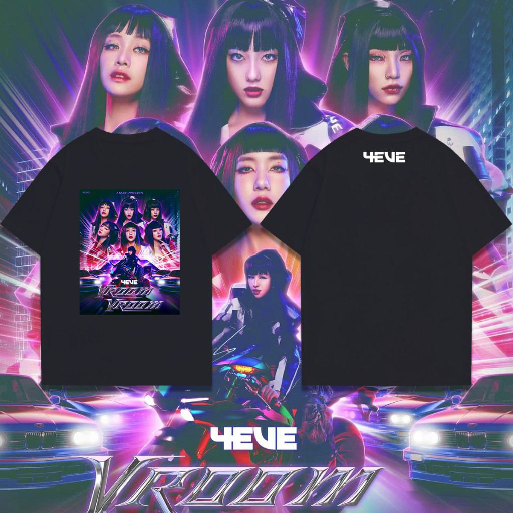 🔥2024new 4EVE สำหรับ aye-4EVE สำหรับ aye ผ้าฝ้ายแขนสั้นพิมพ์เสื้อยืด  ไม่จำกัดเพศ 🔥