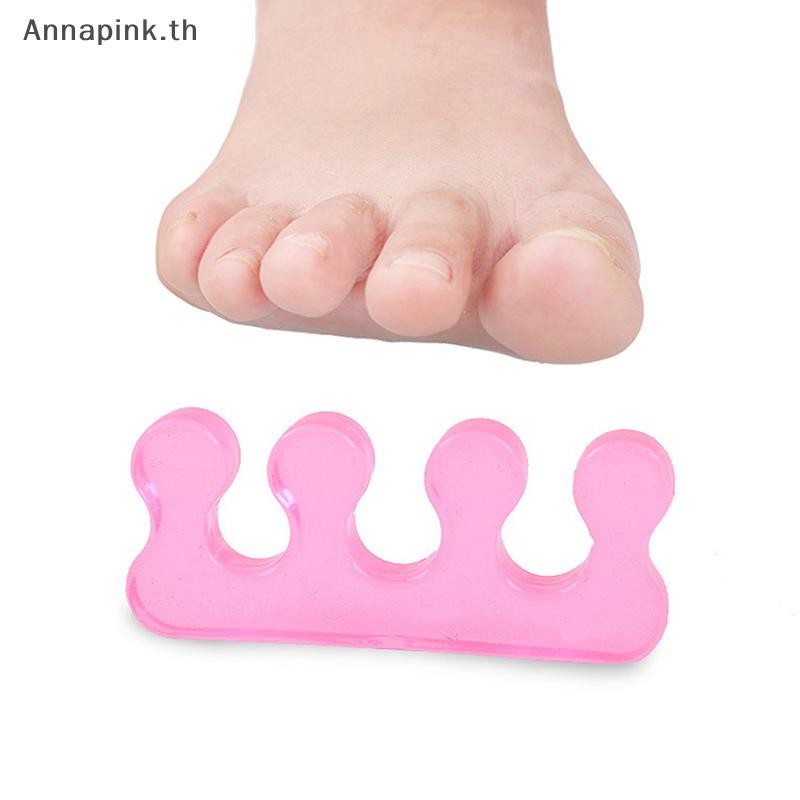 Annapink.th 2 ชิ้นซิลิโคนอ่อนนุ่ม Toe Separator ยืดหยุ่น Finger Spacer ทําเล็บมือเล็บเท้าเครื่องมือ EN