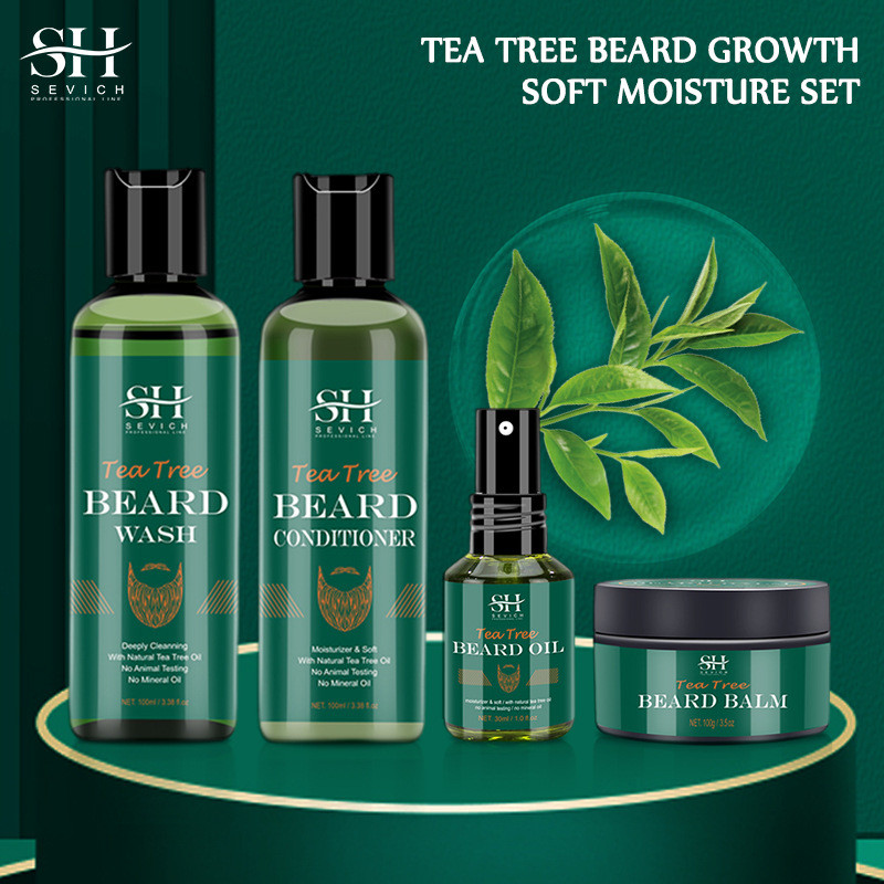Tea Tree Oil Beard Balm Series Beard Oil Soft Care Beard Moisturizing Moisturizing Smooth Beard แชมพ