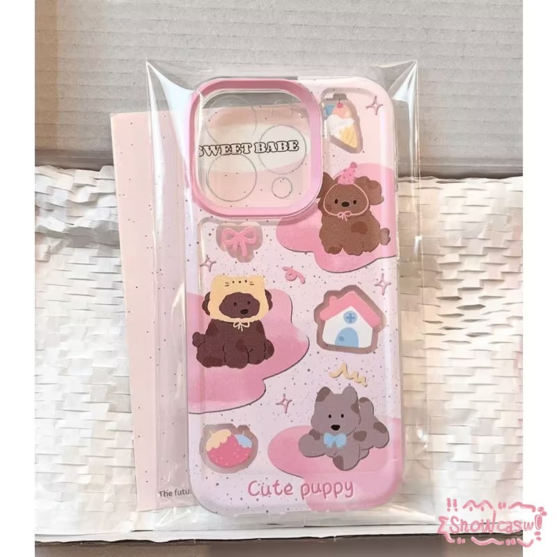 ลูกสุนัขน่ารักกระต่าย โบว์สวย สำหรับ เคสSamsung A06 A04 A55 A15 A03 A05S A05 A14 A23 A12 A24 A13 A34 A50 A51 A54 A32 M12