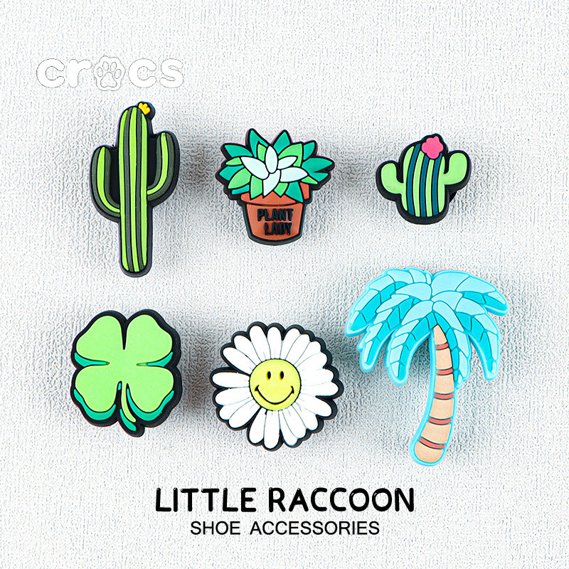 Crocs Jibbitz Green plant series รองเท้าหัวเข็มขัดดอกไม้อุดตันอุปกรณ์เสริมรองเท้า charm crocs รองเท้าแตะการ์ตูนน่ารักหัวเข็มขัดตกแต่ง