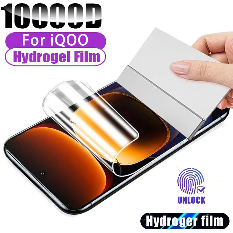 ฟิล์มกันรอยหน้าจอไฮโดรเจลแบบเต็มหน้าจอสําหรับ VIVO iQOO 13 12 11 11s 10 9 9T 9 SE Neo 10 9 9s 8 7 Z9 Z9x Z8 Z7 Z6 Turbo China Lite Pro+ Plus 4G 5G 2024