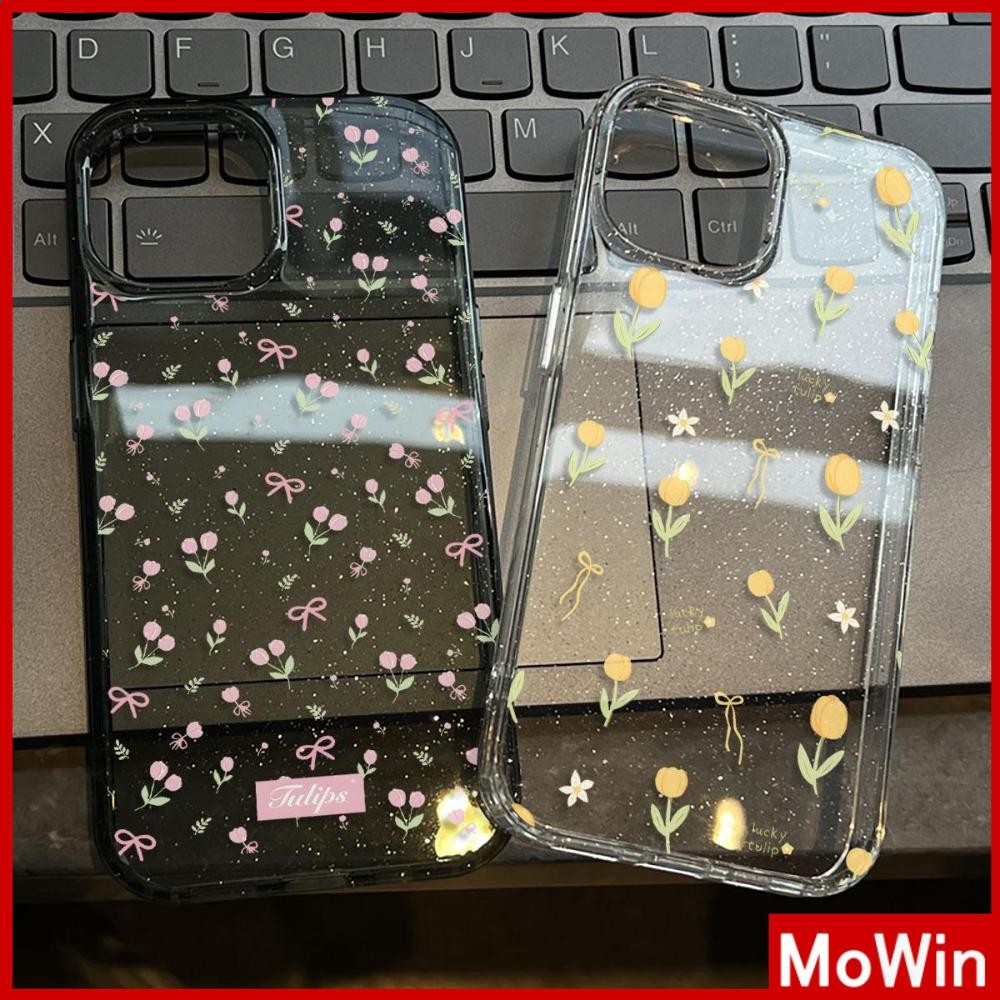 Movin - เคส iPhone 16 Pro Max iPhone 11 เคสใสแบบแวววาว TPU นุ่มสีสันสดใส ดอกไม้สวยน่ารัก Compatible iPhone15 Pro max 14 13 12 Pro max XS XR 7 Plus 8 Plus