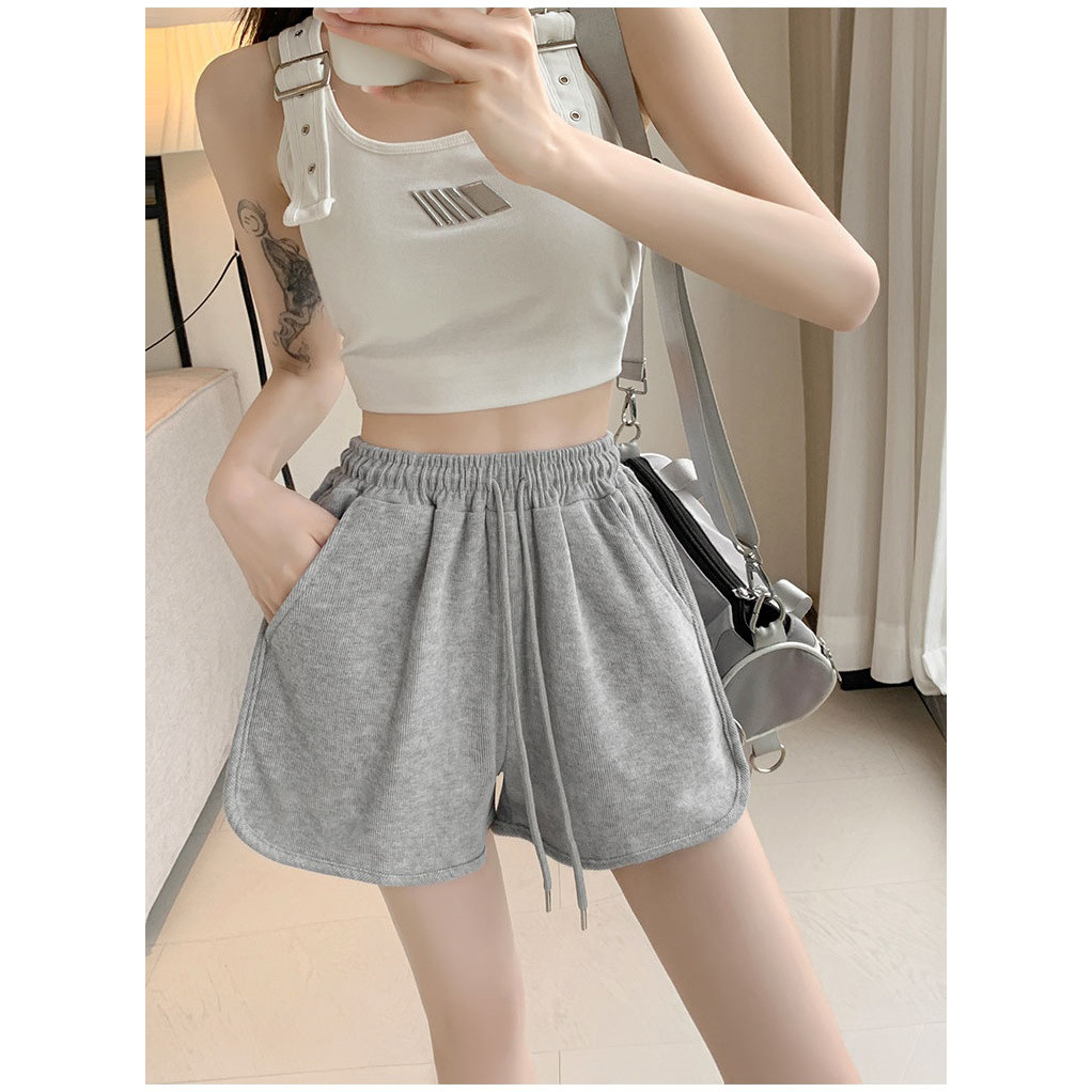 Hotgirl พร้อมส่ง✨กางเกงขาสั้นทรงสวยผู้หญิง กางเกงขาสั้นสายฝอ เอวสูงยางเชื่อยืด ปลายเว้า แฟชั่นใหม่ - รูปที่ 4