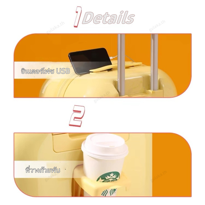 กระเป๋าเดินทาง 20/24นิ้ว [usb port] กระเป๋าเดินทางล้อลาก สีมันวาว น้ำหนักเบา Baggage luggage
