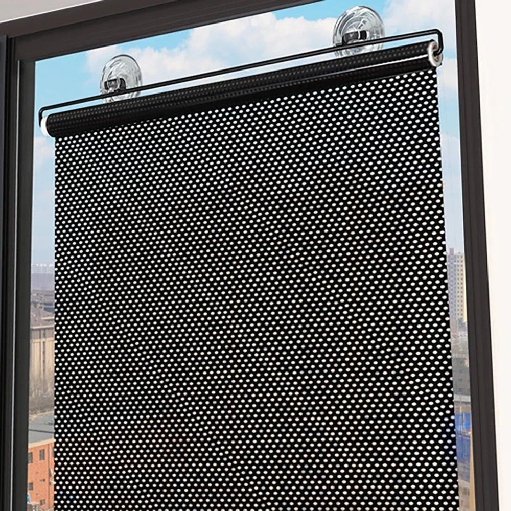 Blackout Roller Window Shades พร้อมถ้วยดูด, Wireless Light Filtering, Room Darkening Curtains, Blind