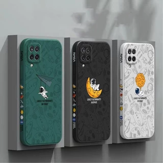 เคส Samsung A12 M12 สีทึบ Samsung M12 A12 ภาพประกอบอวกาศ เคสโทรศัพท์นักบินอวกาศ XTKR