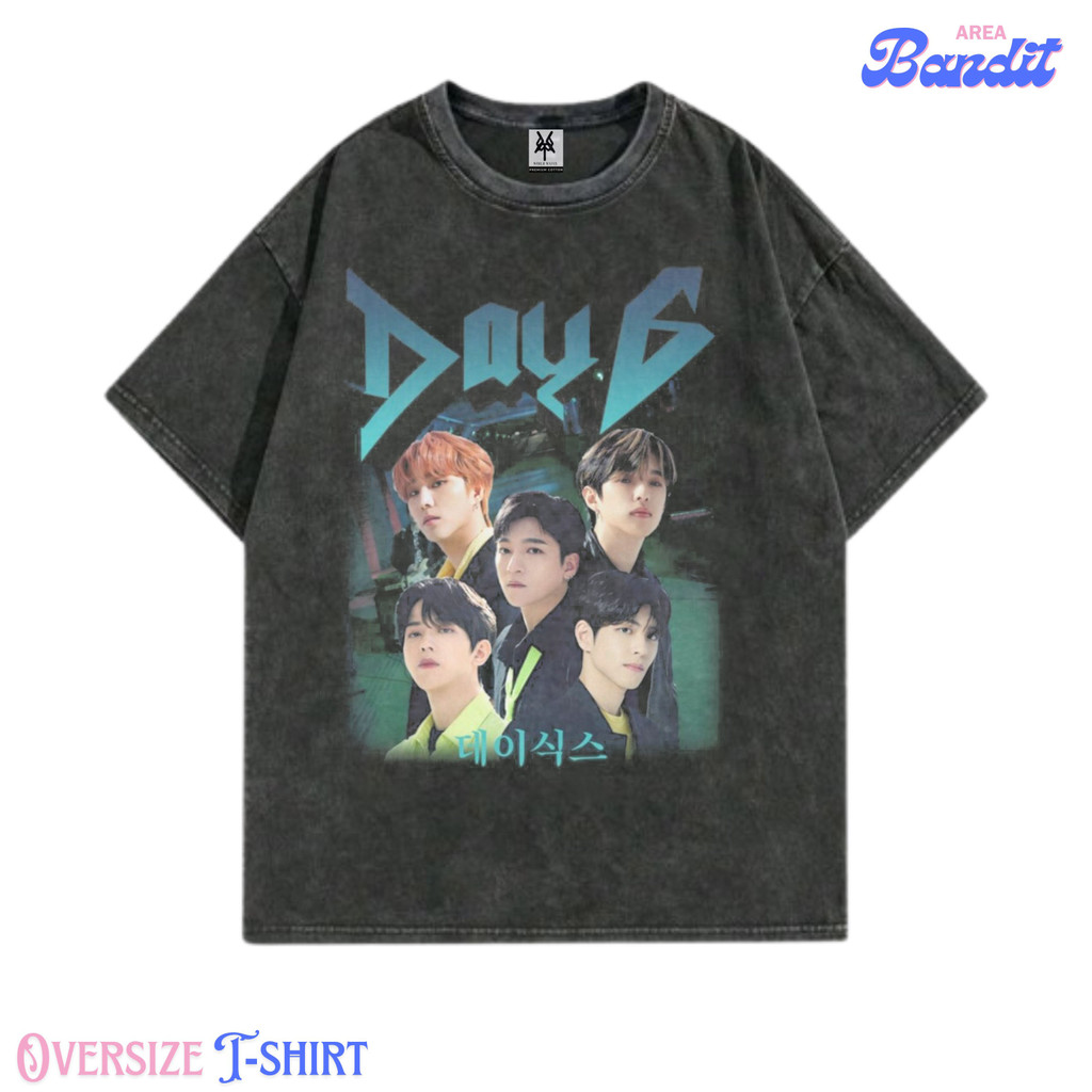 Bandit Area "Mmbers day6 T-shirt" เสื้อยืดฟอกโอเวอร์ไซส์