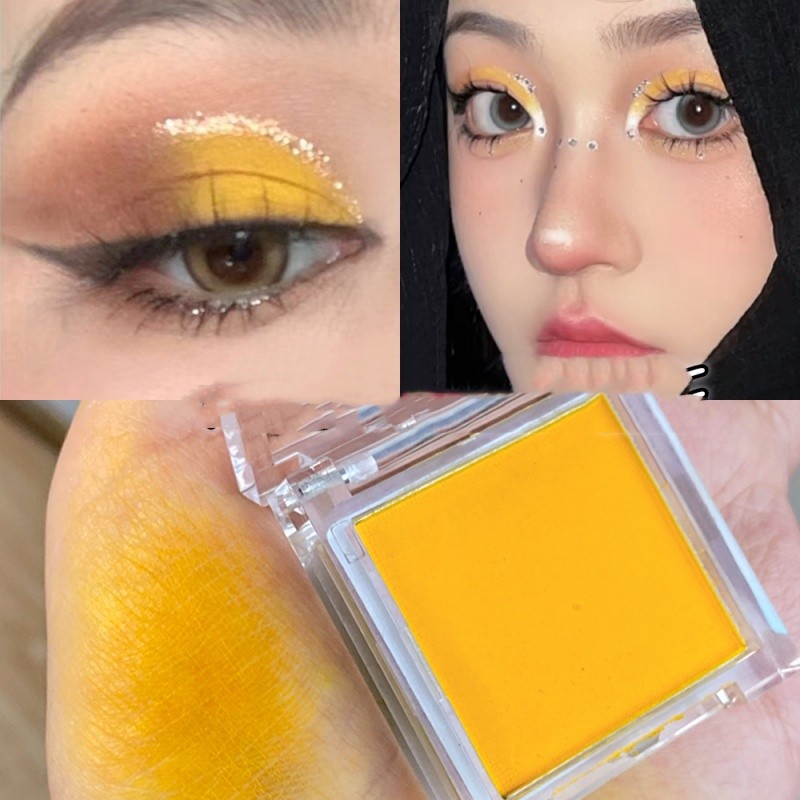 1 ชิ้น อายแชโดว์สีเหลือง แต่งหน้าคริสต์มาส แต่งหน้าเวทีเคลือบความอิ่มตัวสูง