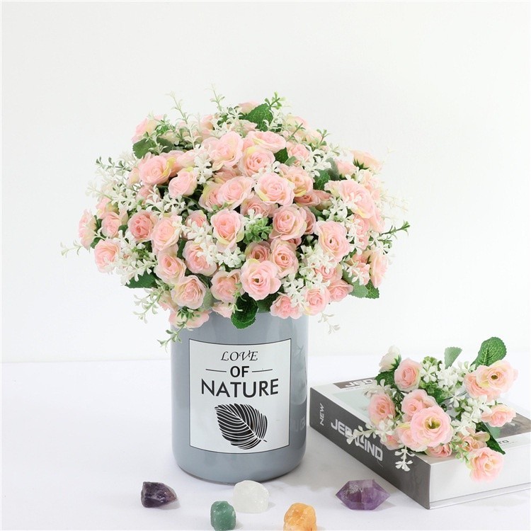 BUJOY 15 กิ่ง ดอกกุหลาบ ช่อดอกกุหลาบประดิษฐ์ ดอกไม้ประดิษฐ์ เหมาะสำหรับงานแต่งงานและตกแต่งบ้าน - รูปที่ 2