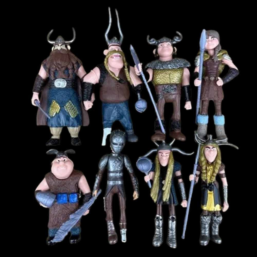 8Pcs How to Train Your Dragon Figure Hiccup Stoick Astrid Collection Toys Gifts