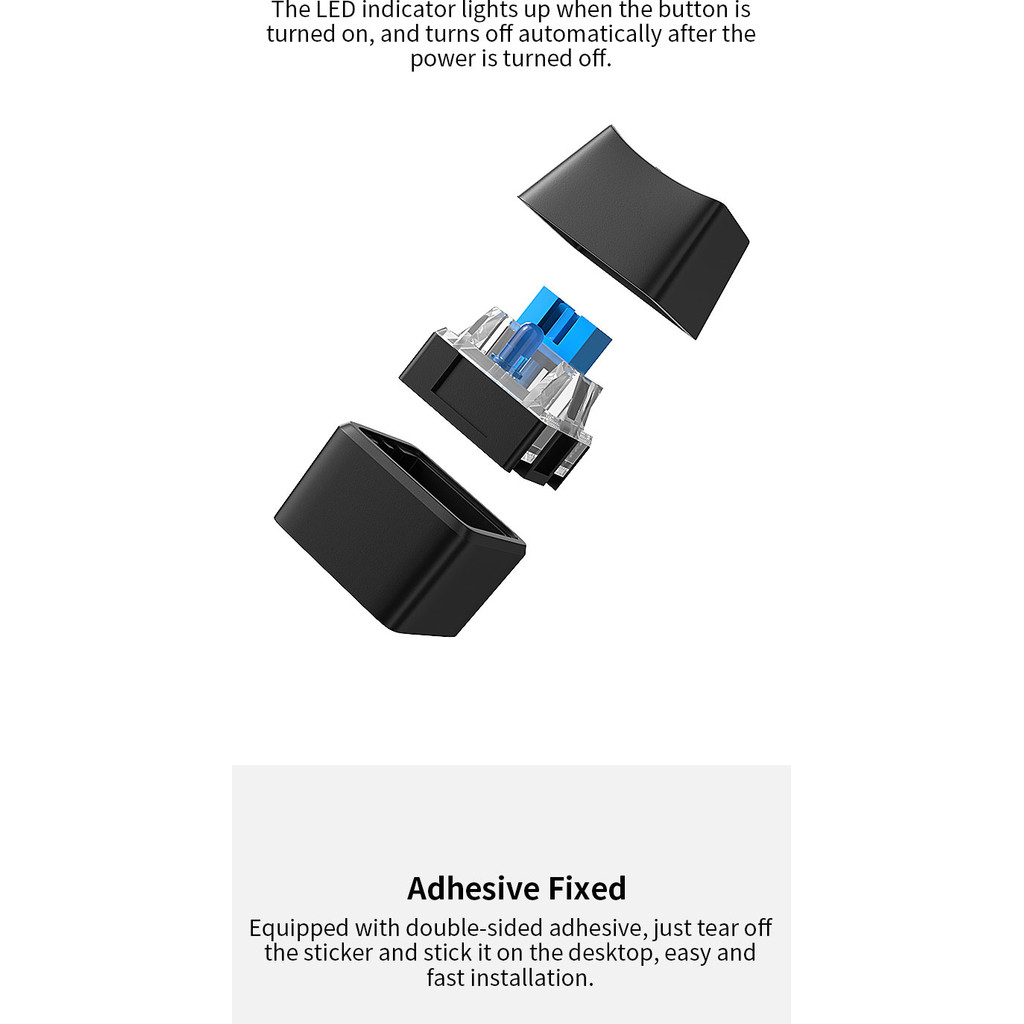 คอมพิวเตอร์เดสก์ท็อปสวิทช์ 1.8 เมตรสีฟ้า LED PC เมนบอร์ดภายนอกเริ่มต้นเปิดปุ่มสายต่อสําหรับ Home Office