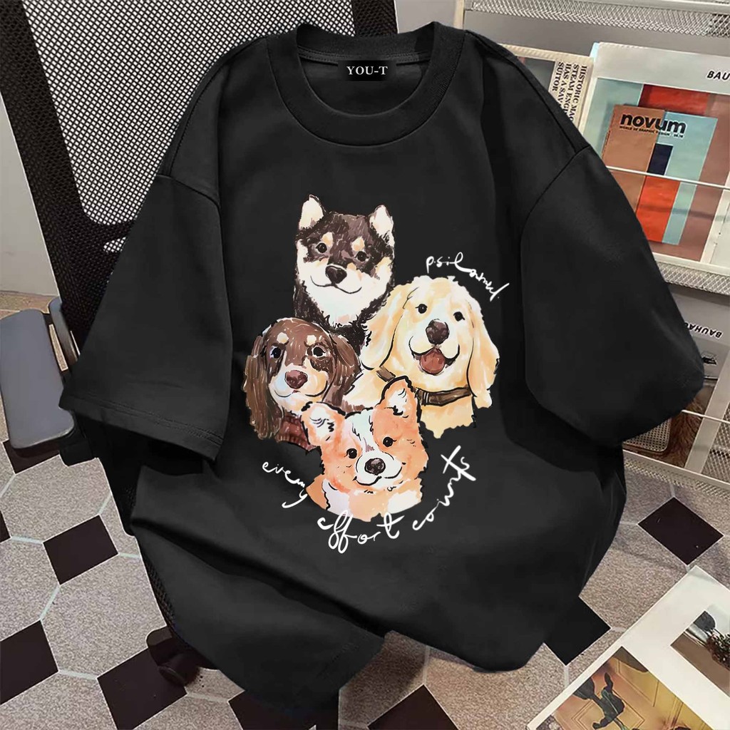 Basi💥 ผู้หญิง เสื้อยืด oversize เกรดพรีเมียม เสื้อคอตตอน100% ไม่หดตัว ใส่สบาย การ์ตูนน่ารัก ลาย 