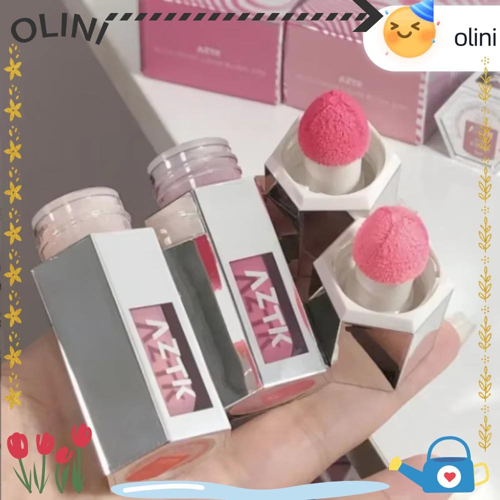 Olini Aztk Liquid Blush, Moisturizing Beauty Jello Color Aztk Blush Lotion, หัวฟองน้ําแต่งหน้าติดทนน