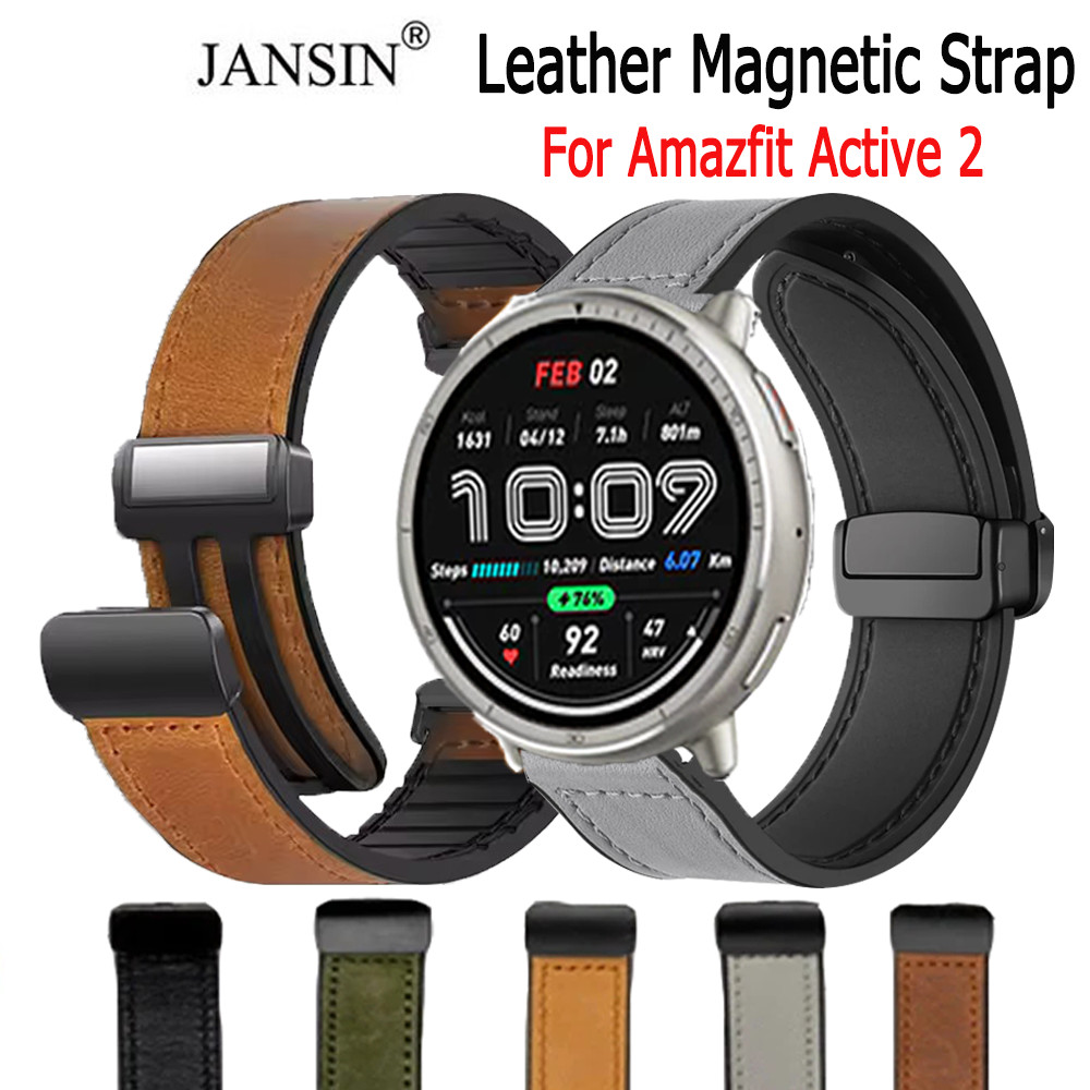 สายนาฬิกาซิลิโคนหัวเข ็ มขัดแม ่ เหล ็ กแบบพับได ้ สําหรับ Amazfit Active 2