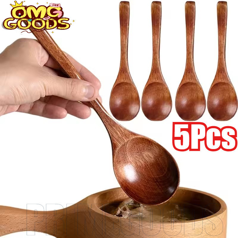1-5ชิ้นยาวมือช้อนไม้-ทนทาน,นํามาใช้ใหม่,สิ่งแวดล้อม-น้ําหนักเบาวงรีทัพพี-บ้านบนโต๊ะอาหารเครื่องมือทําอาหาร-ครัวเครื่องเทศตัก