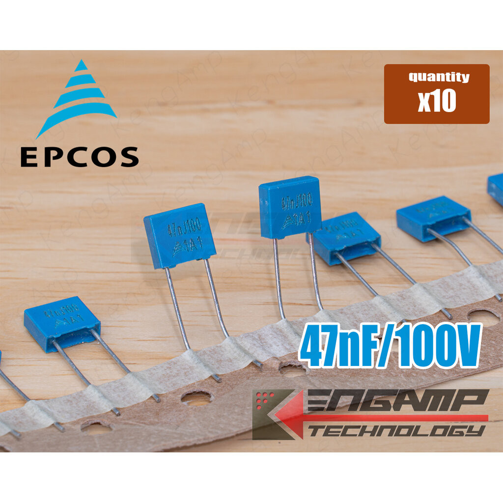 (10ตัว) [F-CAP] 47nF/100V 47nJ100V EPCOS 2.4x7.2xH6.5mm P=5mm
