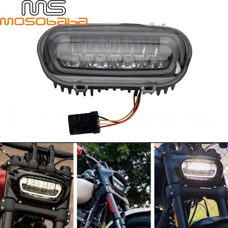 รถจักรยานยนต์ดัดแปลง นํา ไฟหน้าไกลและใกล้ไฟเหมาะสําหรับฮาร์เลย์นุ่มหางไขมันบ๊อบ 114 FXFB FXFBS