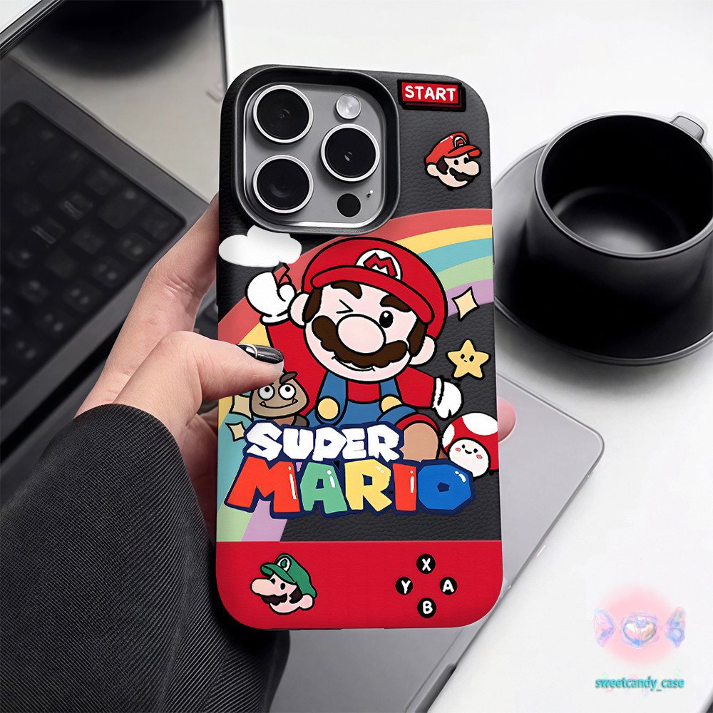🌹จัดส่งในพื้นที่🌹เคสเหมือนเปลือกลิ้นจี่ มาริโอ สําหรับIPhone16 15 14 13 7 8plus Pro Promax XR XS เลือกได้5สี
