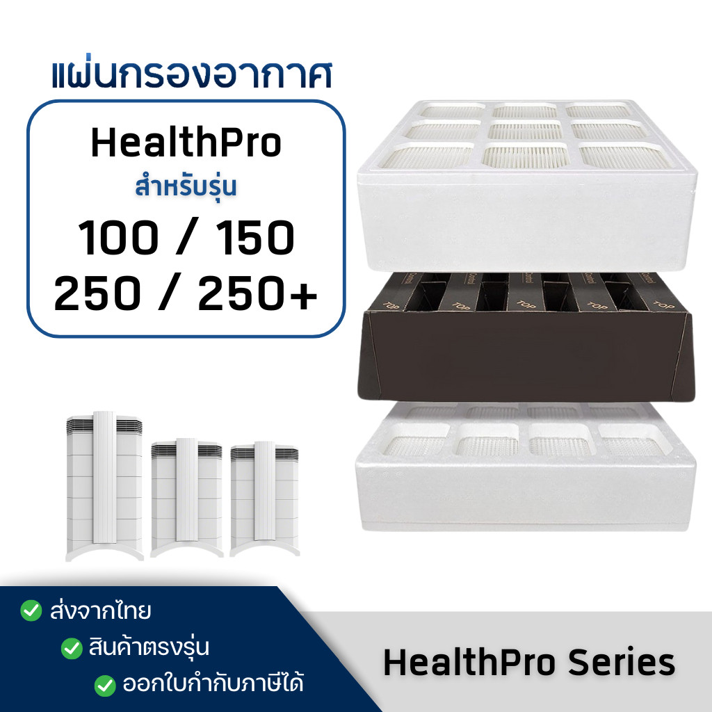 แผ่นกรองอากาศ IQAir HealthPro รุ่น 100 150 250 สำหรับเครื่องฟอก ไอคิวแอร์ HealthPro Series Hyper HEP