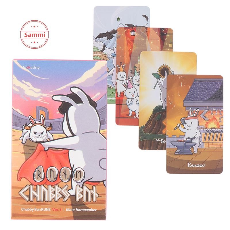 Sammi Chubby Bun Rune V.3 Tarot Oracle การ์ด Deck คุณภาพสูงไพ่ทาโรต์เกมกระดานสําหรับ Fate Divination ความบันเทิงการ์ดเกม TH