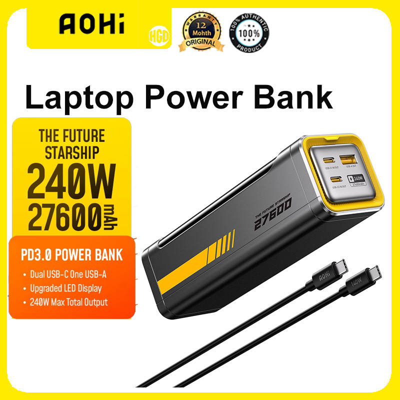 Aohi The Future Starship 240W แล็ปท็อป Power Bank 27600mAh แบบพกพา Fast Charing 140W PD 3.1 จอแสดงผล
