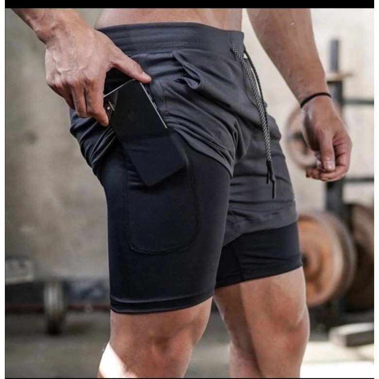 ใหม่ต้นฉบับ / กางเกงขาสั้น 2 IN 1 และ CUFF RUNNERS SPORTS GYM RUNNING JOGGING JOGGING LEGGING SPORT 