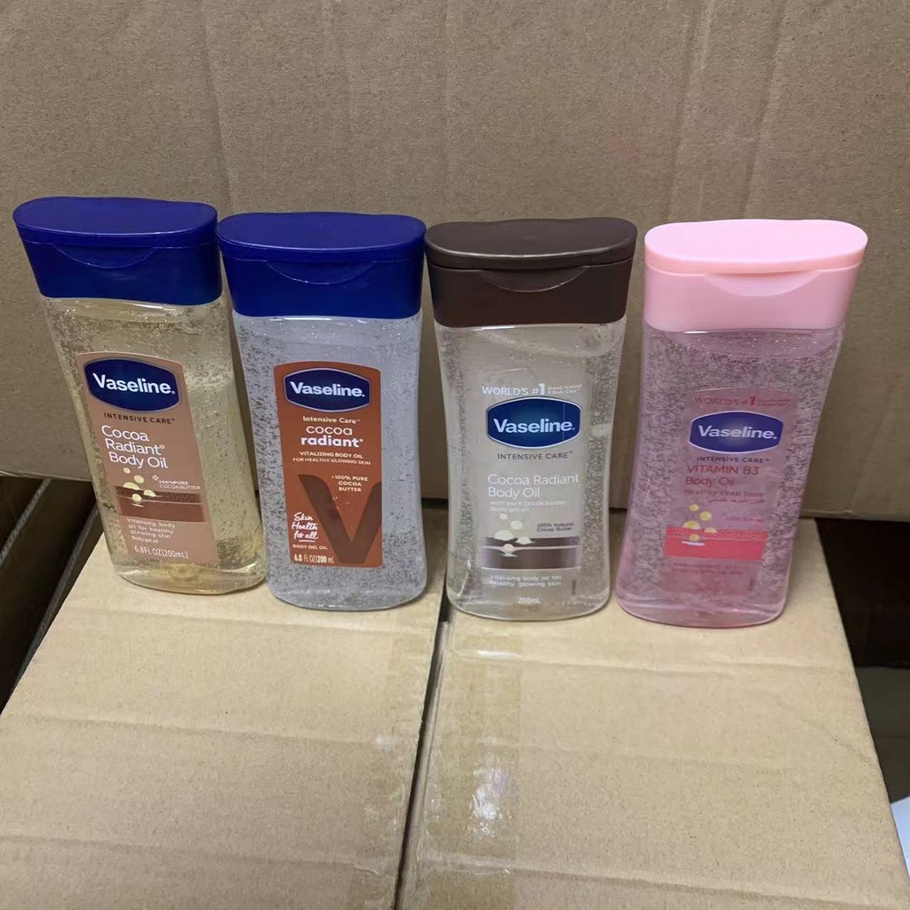 [Hot Sale]Vaselin body gel oil Cocoa Radiant Coffee Rose Moisturizing Body Gel Oil 200ml1.8