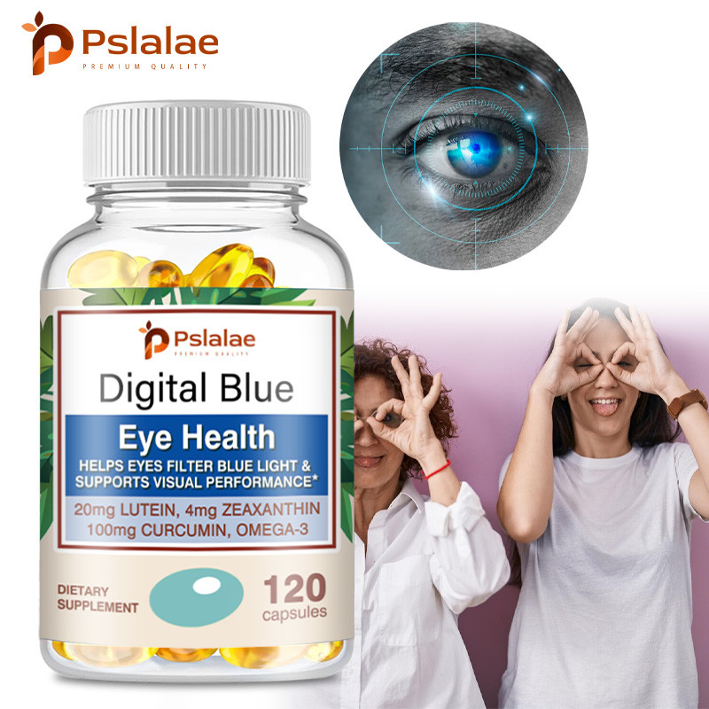 Pslalae Eye & Brain Support Softgels, with Lutein, Zeaxanthin, Curcumin, Omega-3 DHA & EPA, วิตามินอี, สังกะสี